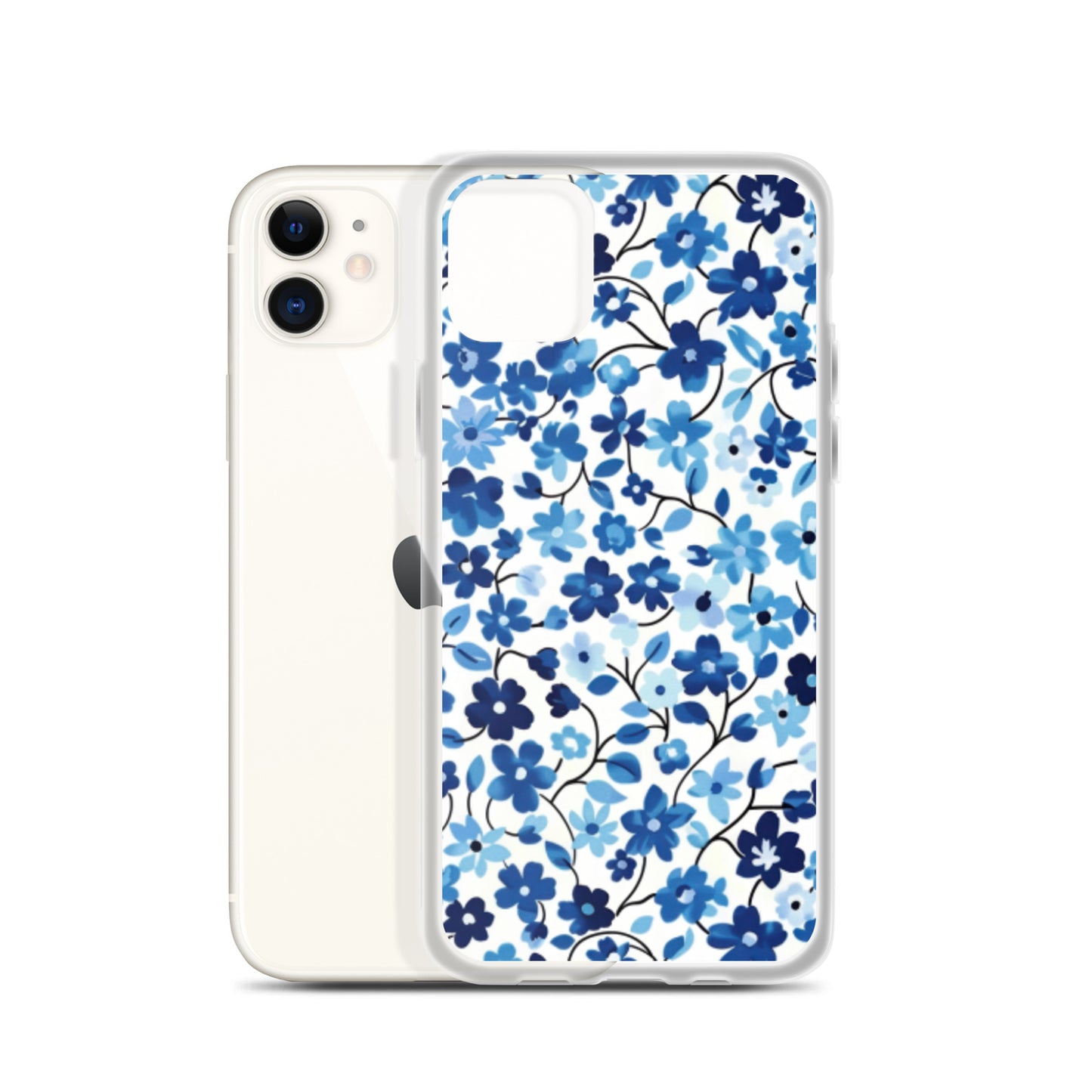 iPhone Case Blue Watercolor Flowers