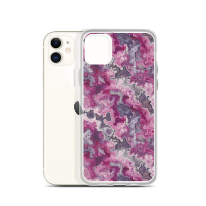 iPhone Case Pink Moss Agate Pattern