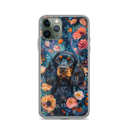 iPhone Case Watercolor Cocker Spaniel with Colorful Flowers