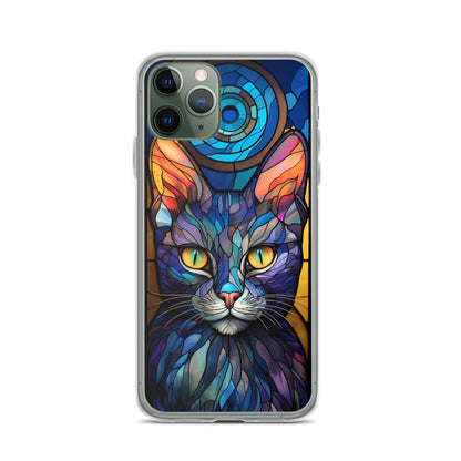 Stained Glass Cat iPhone Case