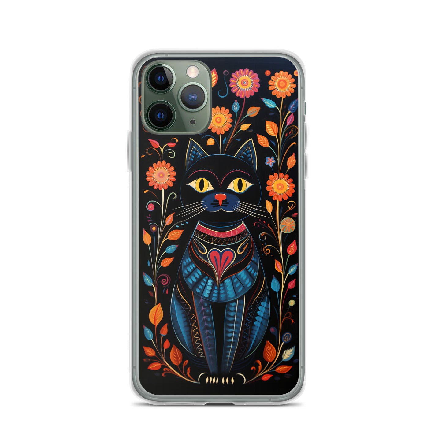 Folk Art Kitty Cat iPhone Case