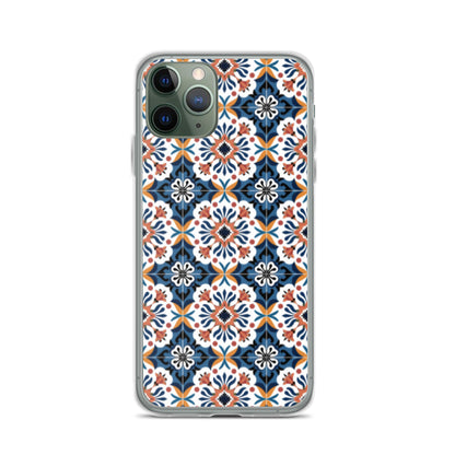 iPhone Case Classic Encaustic Tile Orange & Blue