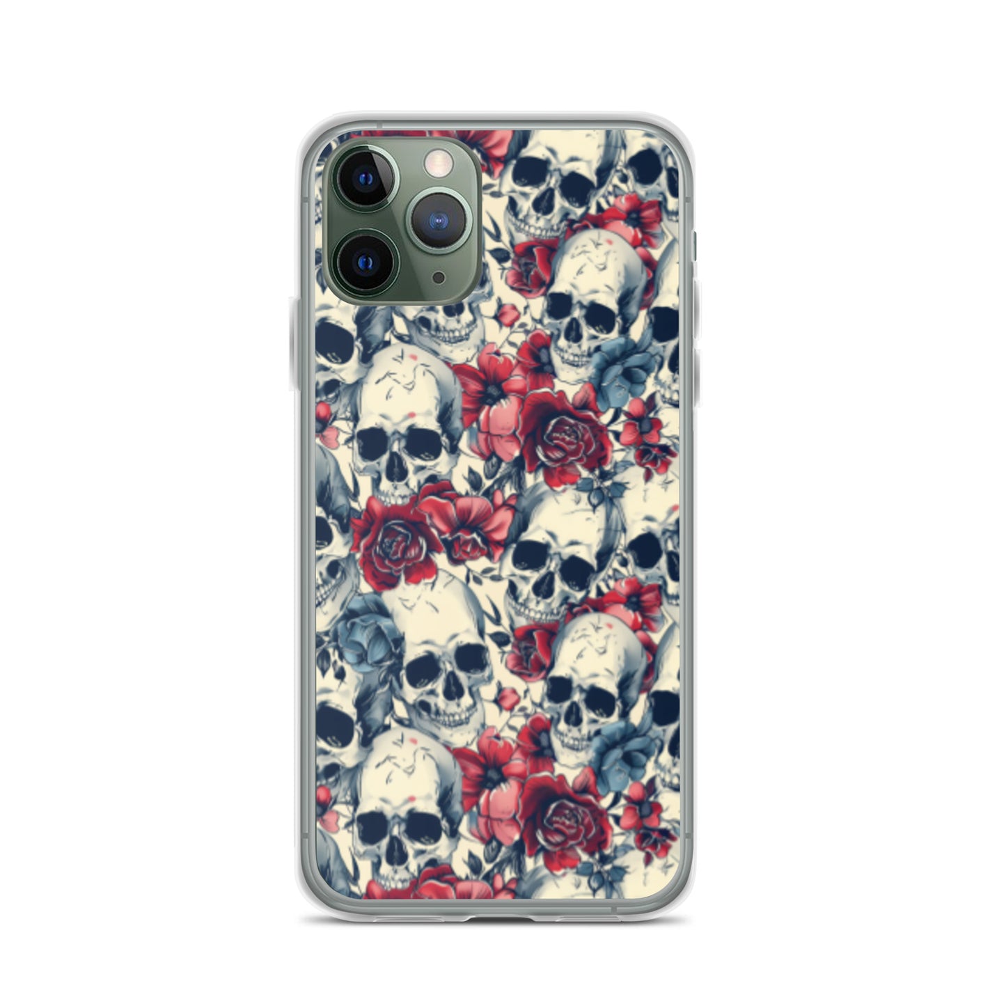 iPhone Case Skulls and Red Roses