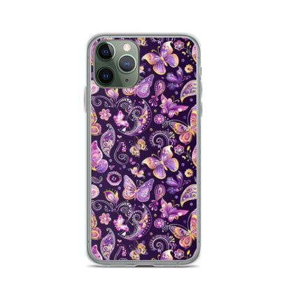 iPhone Case Purple Butterfly Paisley