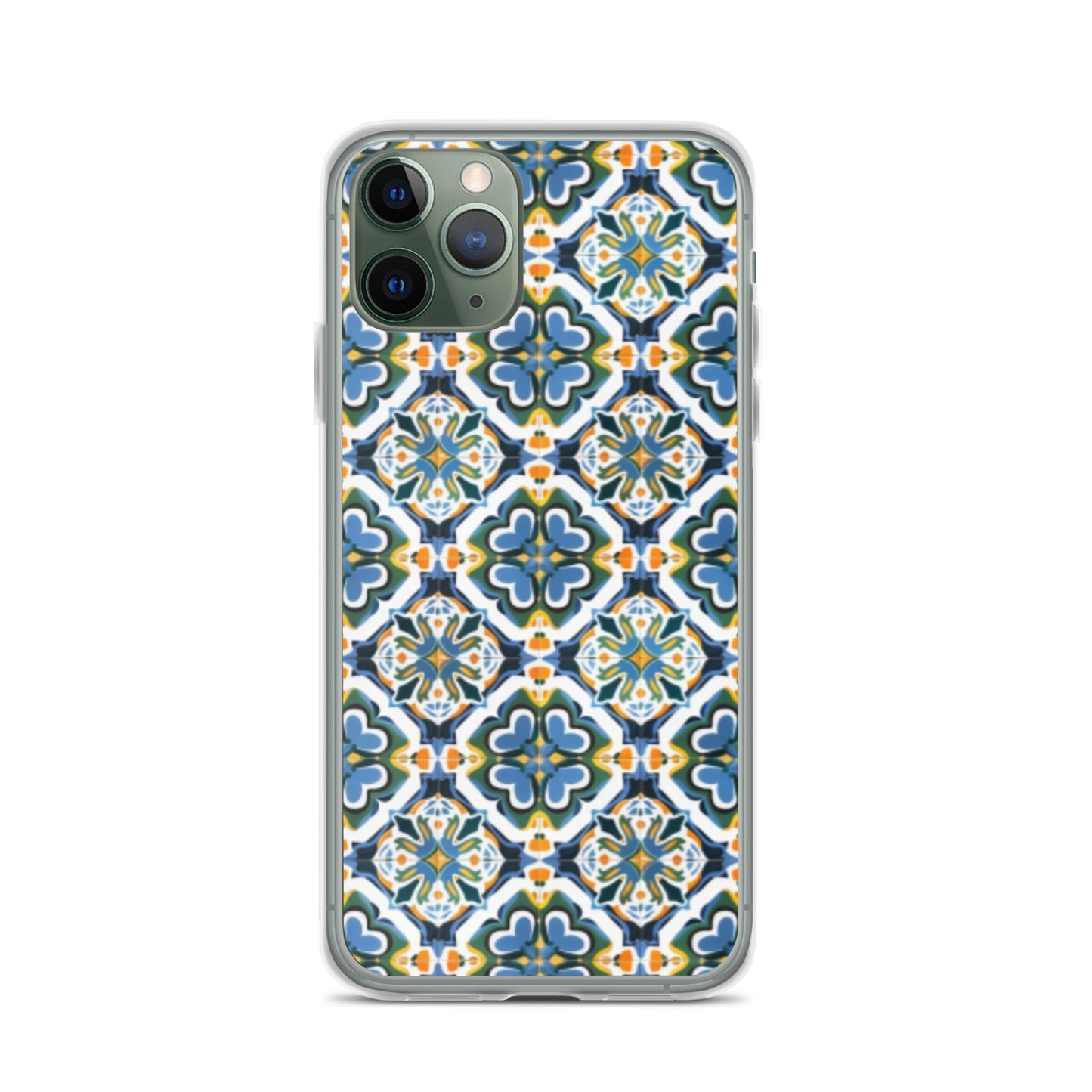 iPhone Case Colorful Andalusian Ceramic Tile Green Blue Orange