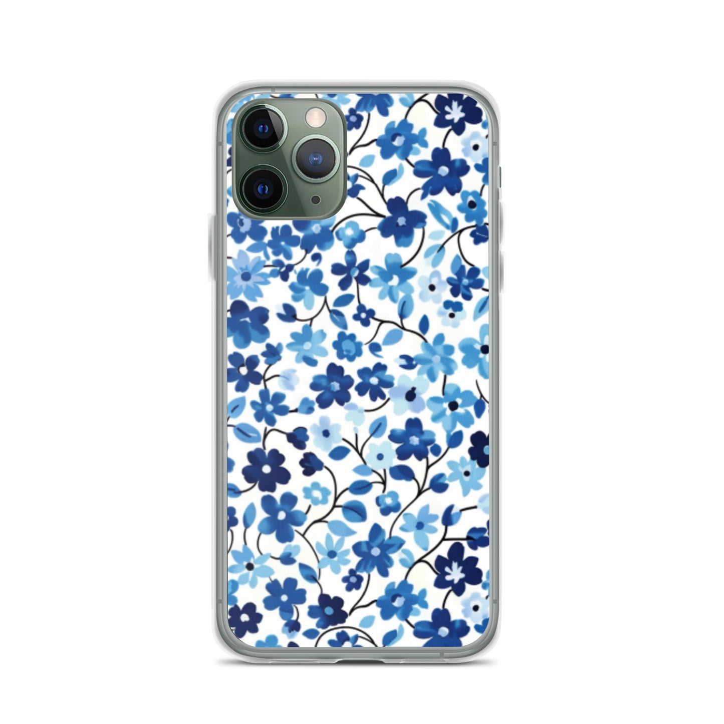 iPhone Case Blue Watercolor Flowers