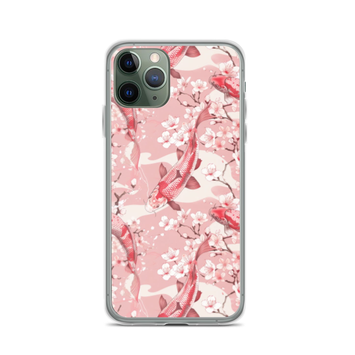 iPhone Case Pink Japanese Koi Fish and Cherry Blossoms