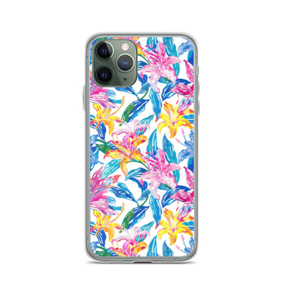 iPhone Case Colorful Floral Watercolor Blue Yellow Pink