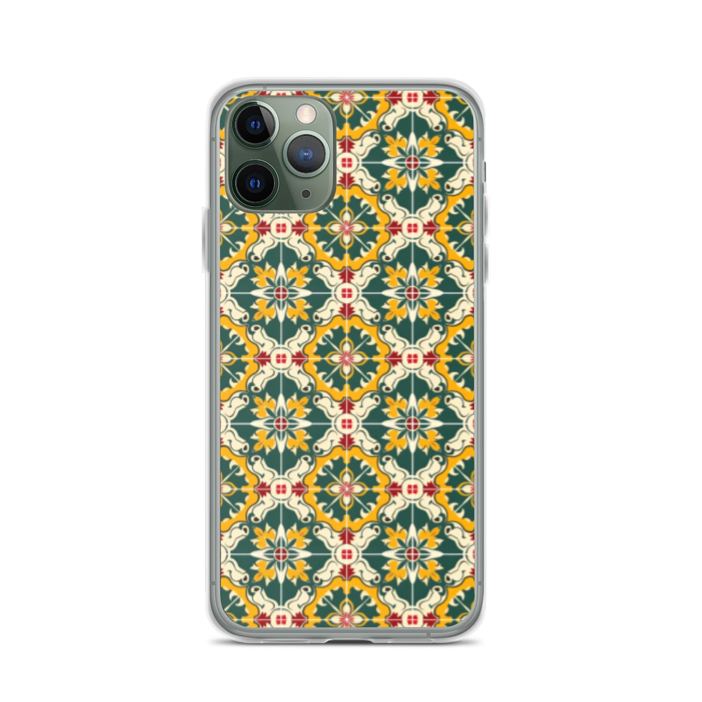 iPhone Case Green Colorful Traditional Maltese Cement Tile Pattern