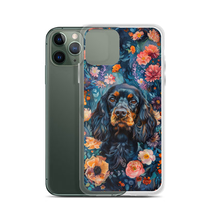 iPhone Case Watercolor Cocker Spaniel with Colorful Flowers