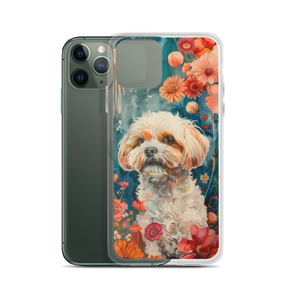 iPhone Case Watercolor Shih Tzu with Colorful Flowers