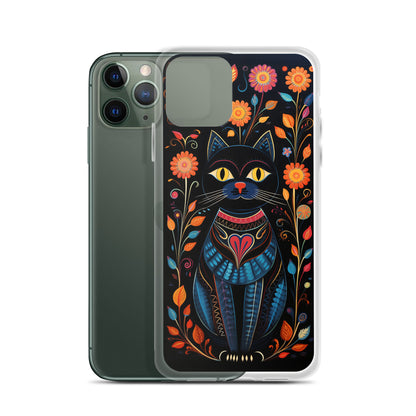 Folk Art Kitty Cat iPhone Case