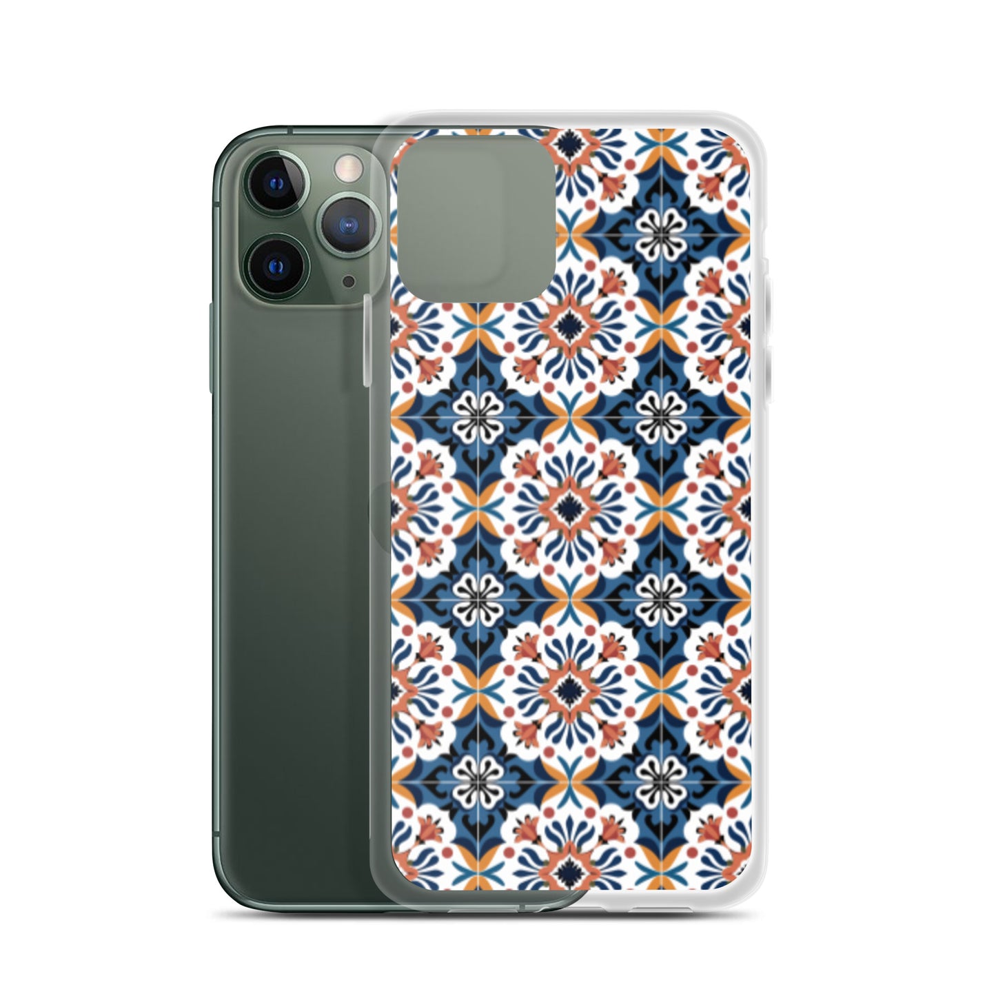 iPhone Case Classic Encaustic Tile Orange & Blue