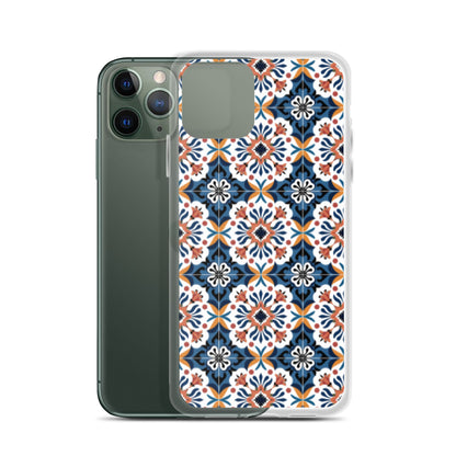 iPhone Case Classic Encaustic Tile Orange & Blue