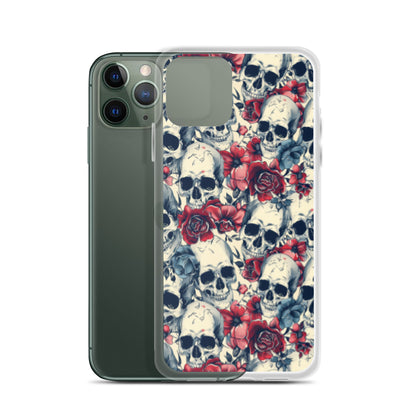 iPhone Case Skulls and Red Roses