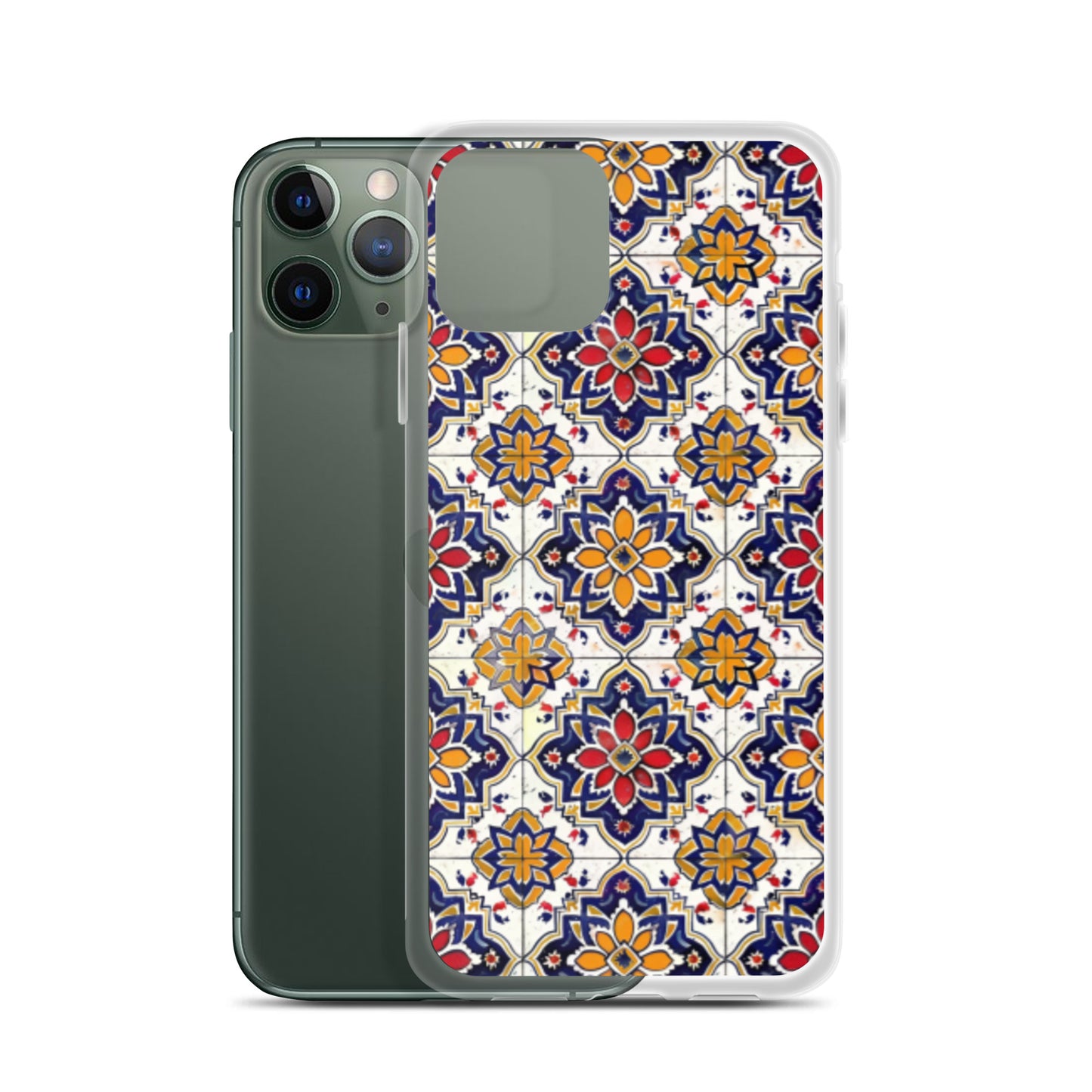 iPhone Case Colorful Andalusian Ceramic Tile Blue Orange Red