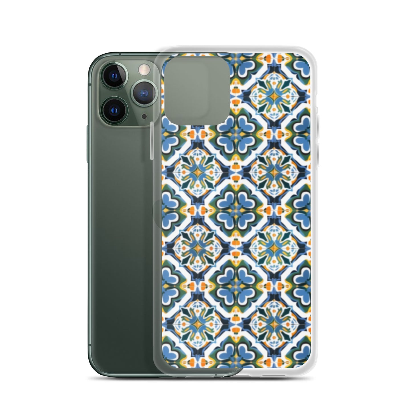 iPhone Case Colorful Andalusian Ceramic Tile Green Blue Orange