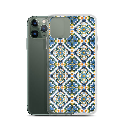 iPhone Case Colorful Andalusian Ceramic Tile Green Blue Orange