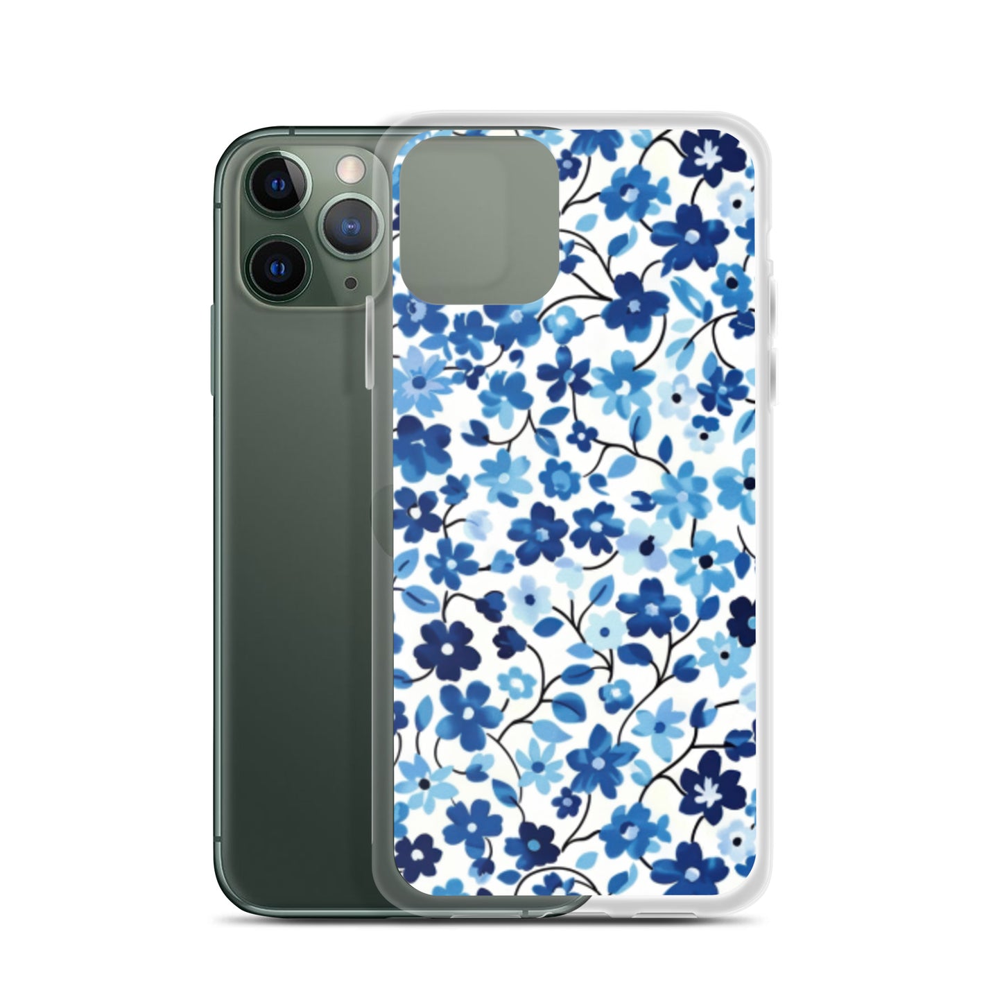 iPhone Case Blue Watercolor Flowers