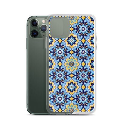 iPhone Case Kashi Tiles Yellow & Light Blue