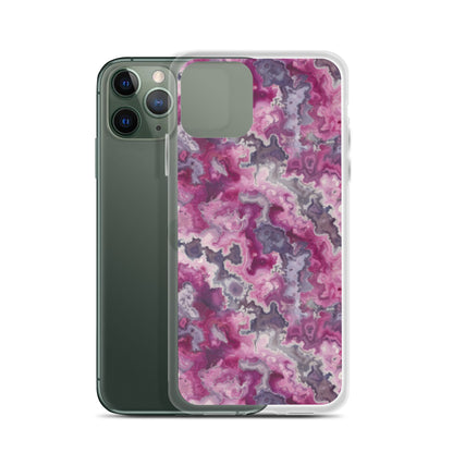 iPhone Case Pink Moss Agate Pattern