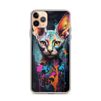 Graffiti Sphynx Cat iPhone Case