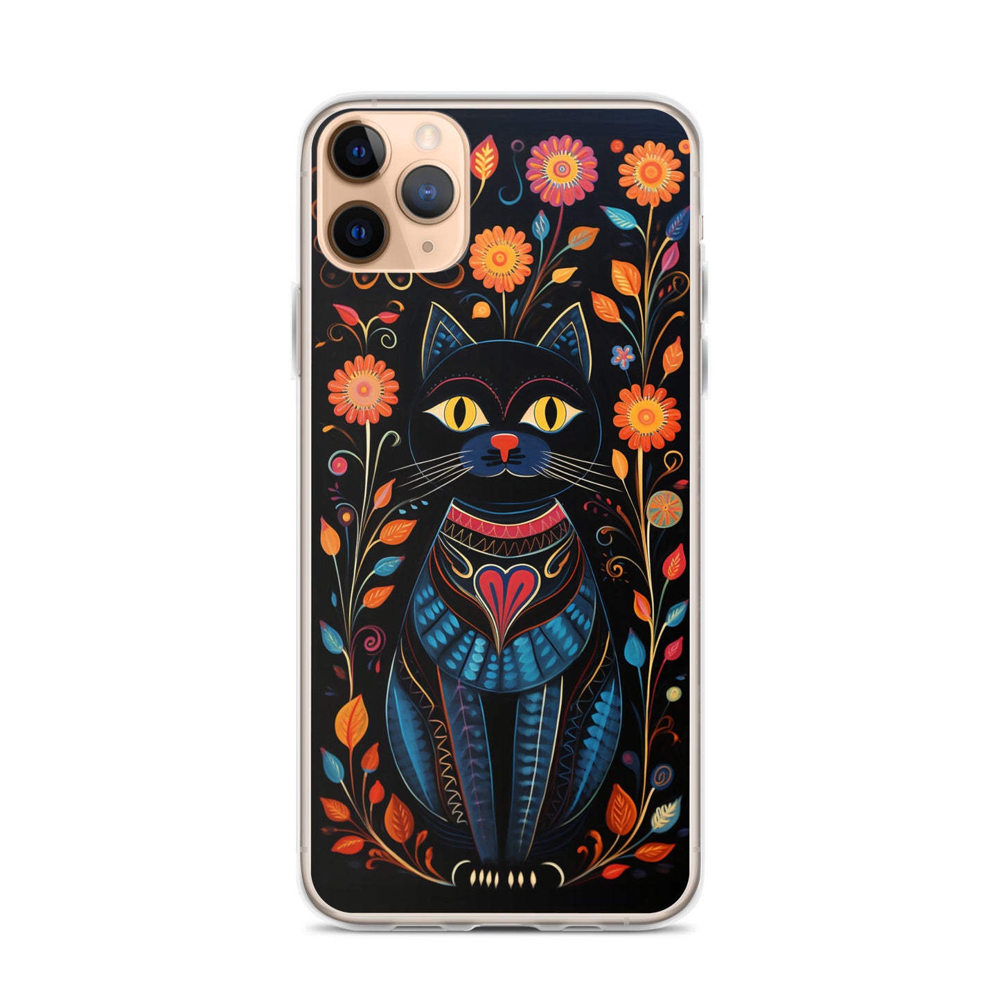 Folk Art Kitty Cat iPhone Case
