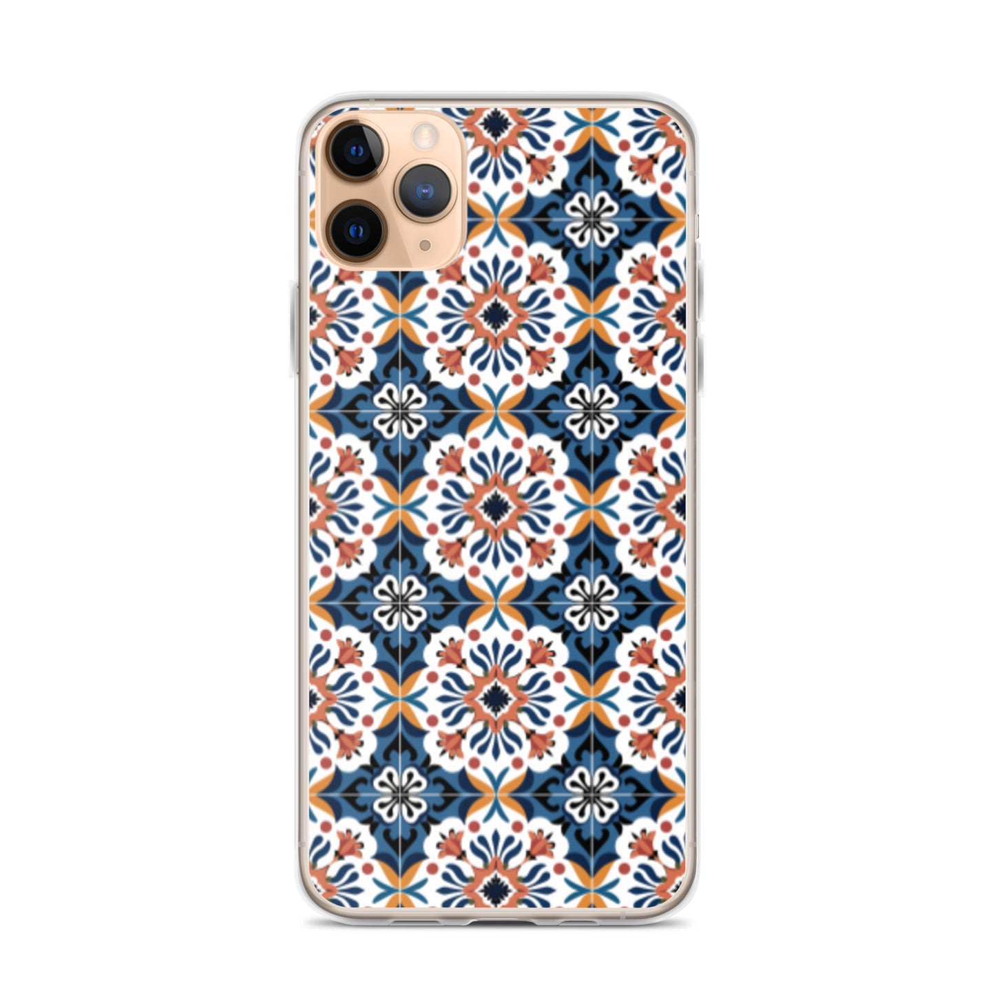 iPhone Case Classic Encaustic Tile Orange & Blue