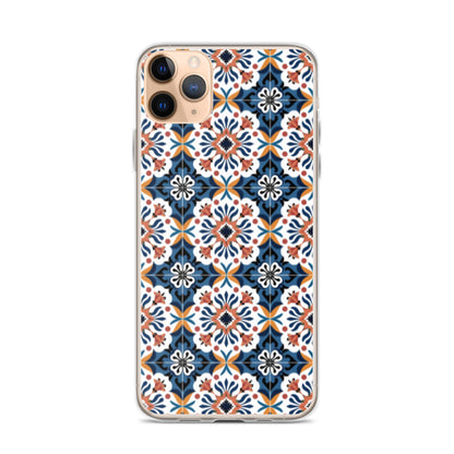 iPhone Case Classic Encaustic Tile Orange & Blue