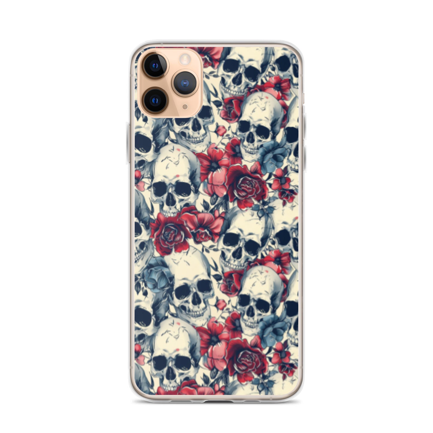 iPhone Case Skulls and Red Roses