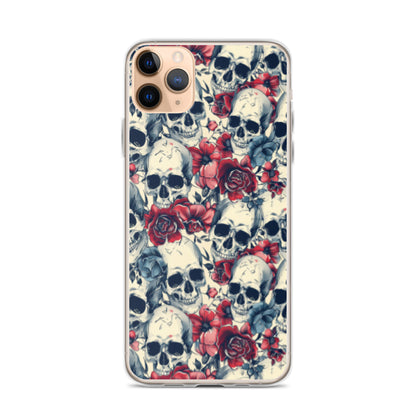 iPhone Case Skulls and Red Roses