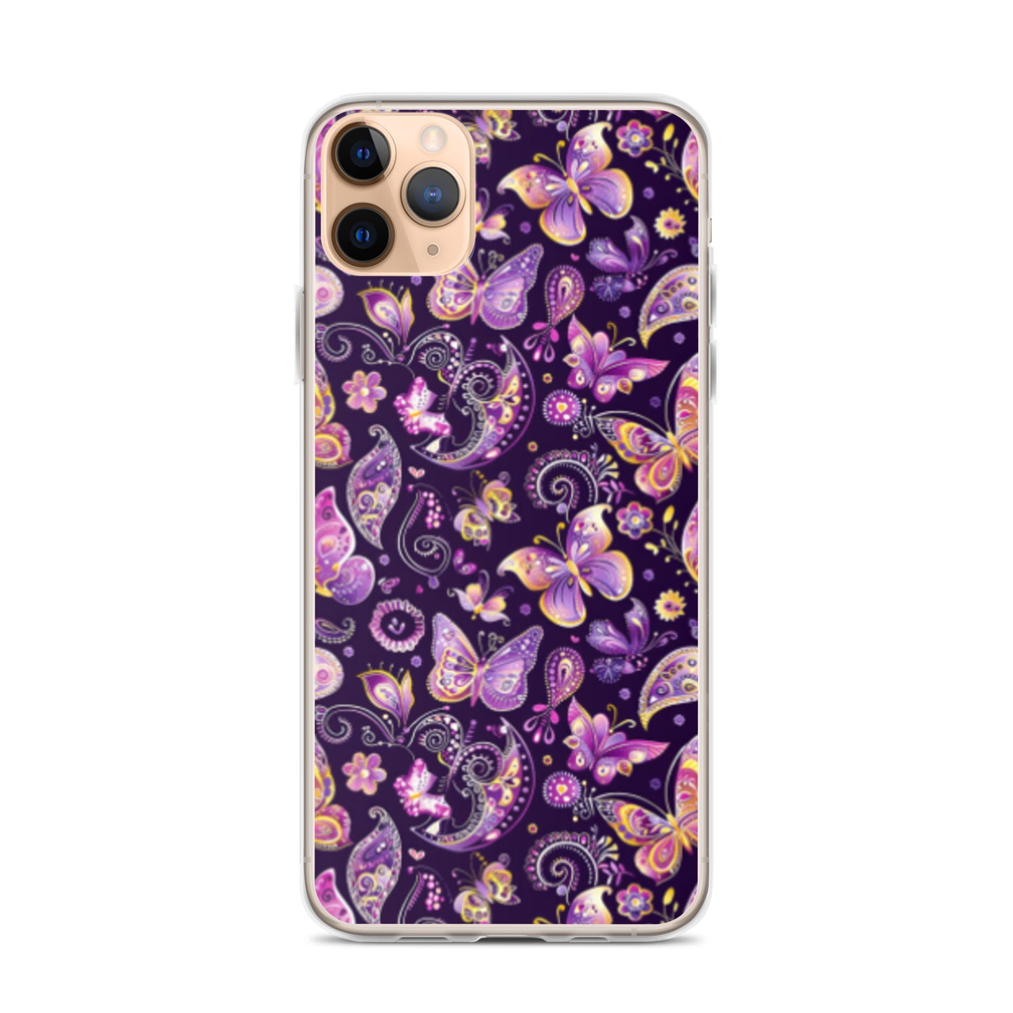 iPhone Case Purple Butterfly Paisley