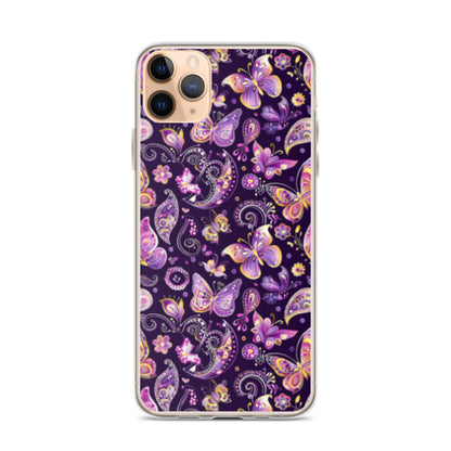 iPhone Case Purple Butterfly Paisley