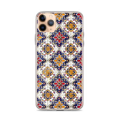 iPhone Case Colorful Andalusian Ceramic Tile Blue Orange Red