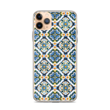 iPhone Case Colorful Andalusian Ceramic Tile Green Blue Orange