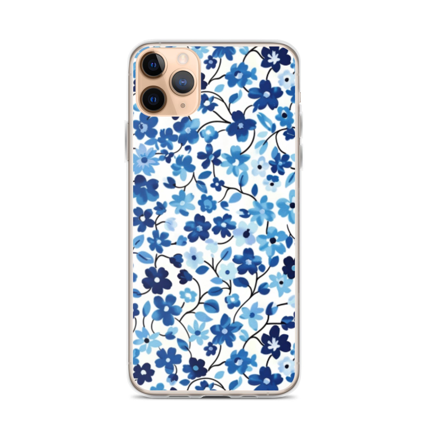 iPhone Case Blue Watercolor Flowers