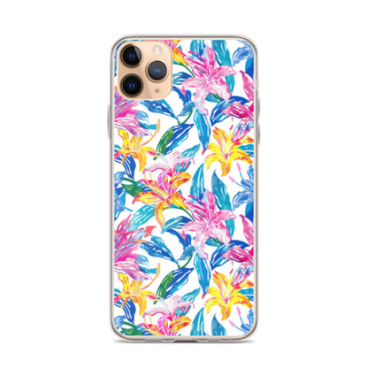 iPhone Case Colorful Floral Watercolor Blue Yellow Pink