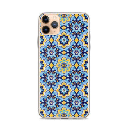 iPhone Case Kashi Tiles Yellow & Light Blue
