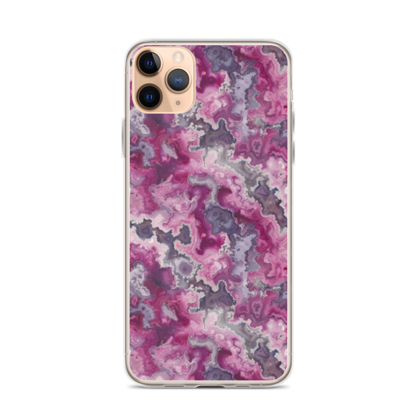 iPhone Case Pink Moss Agate Pattern