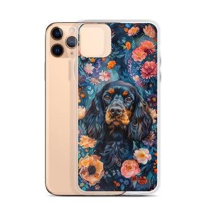 iPhone Case Watercolor Cocker Spaniel with Colorful Flowers