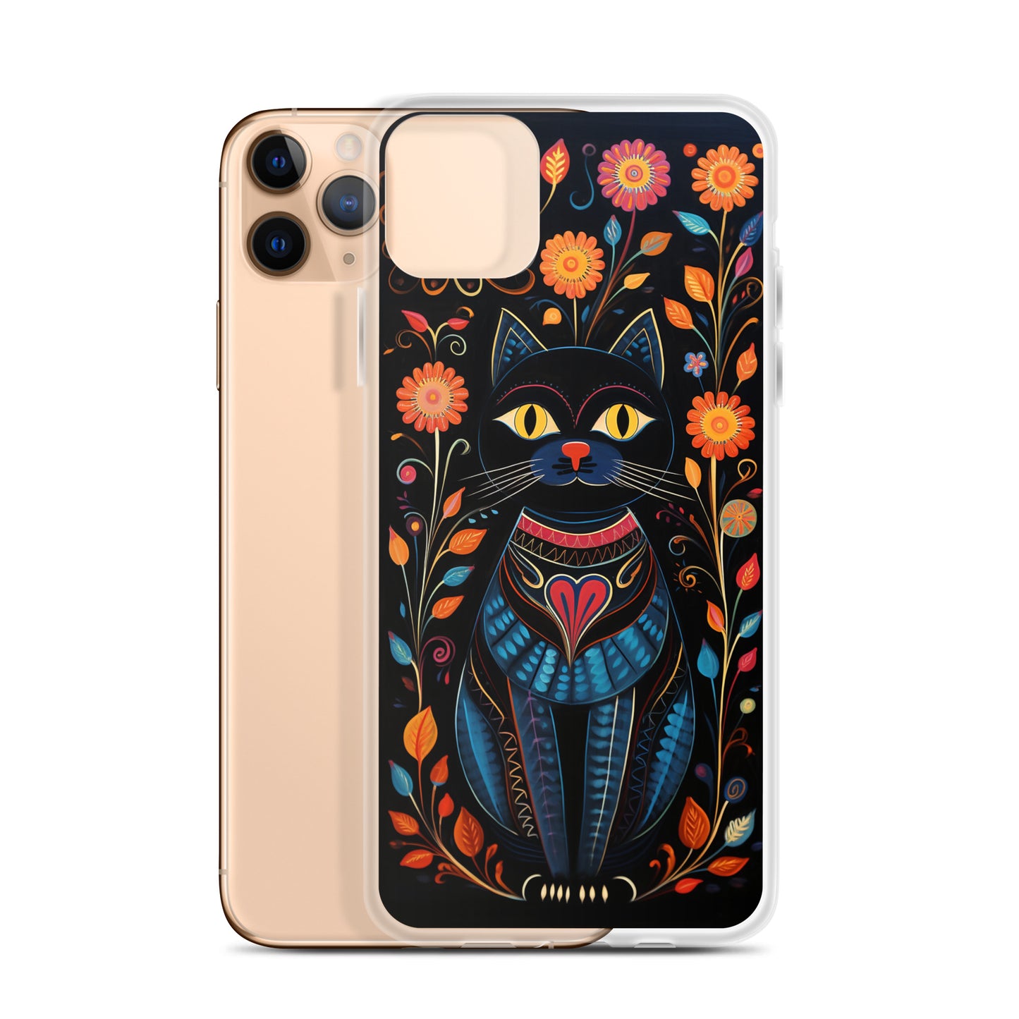 Folk Art Kitty Cat iPhone Case