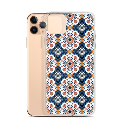 iPhone Case Classic Encaustic Tile Orange & Blue