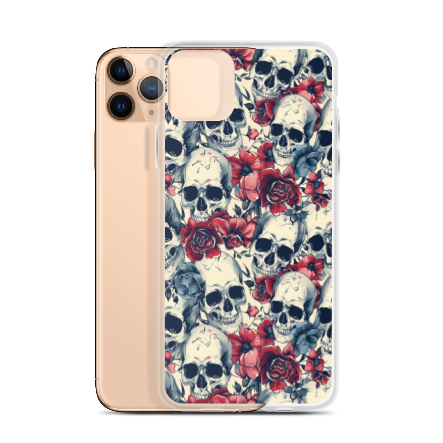 iPhone Case Skulls and Red Roses
