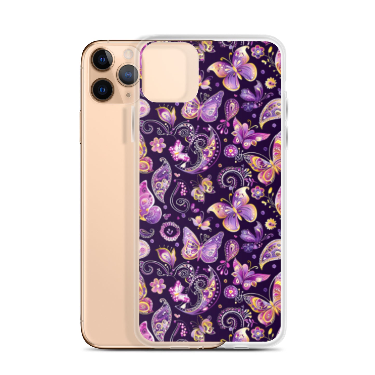 iPhone Case Purple Butterfly Paisley