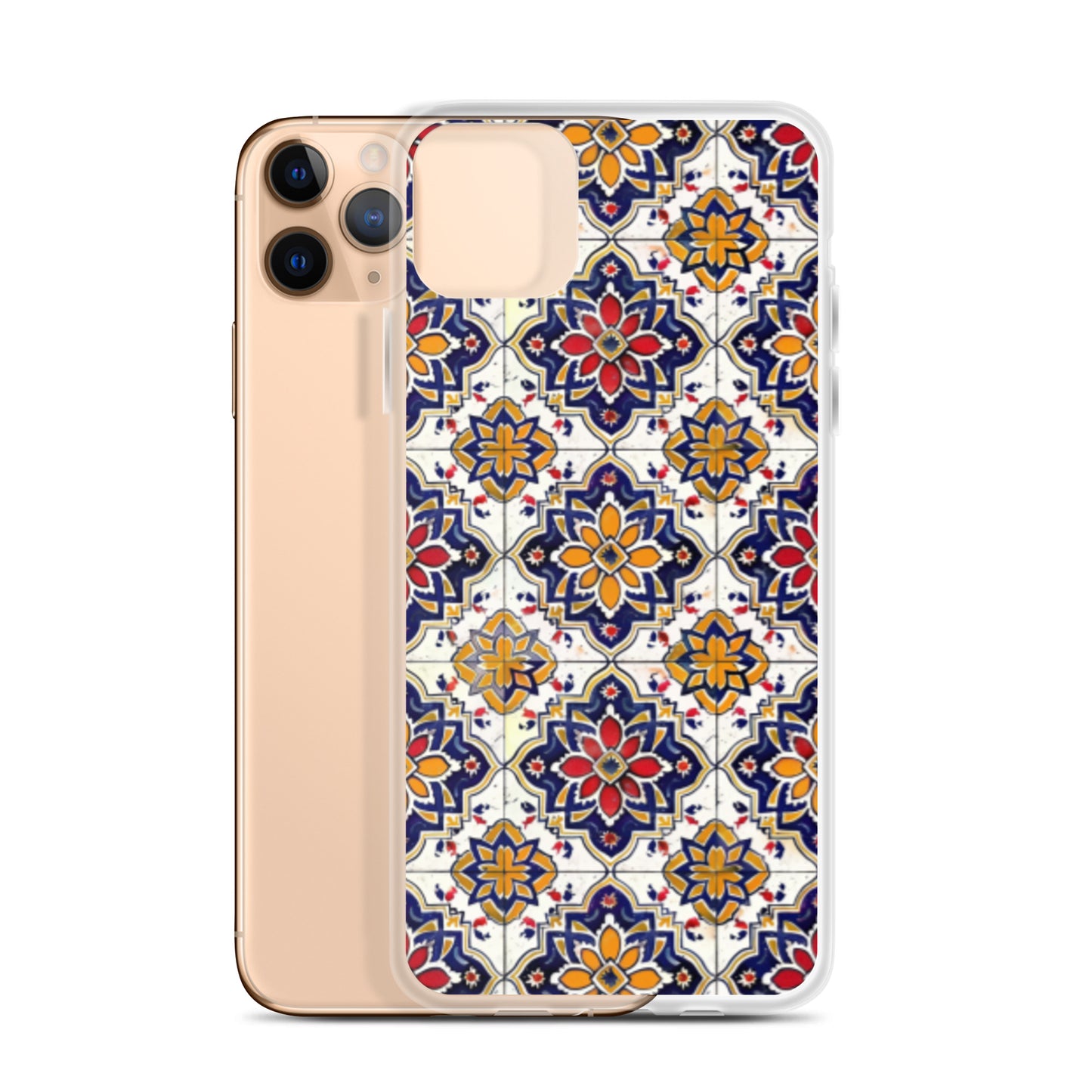 iPhone Case Colorful Andalusian Ceramic Tile Blue Orange Red
