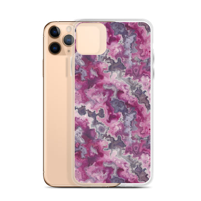 iPhone Case Pink Moss Agate Pattern