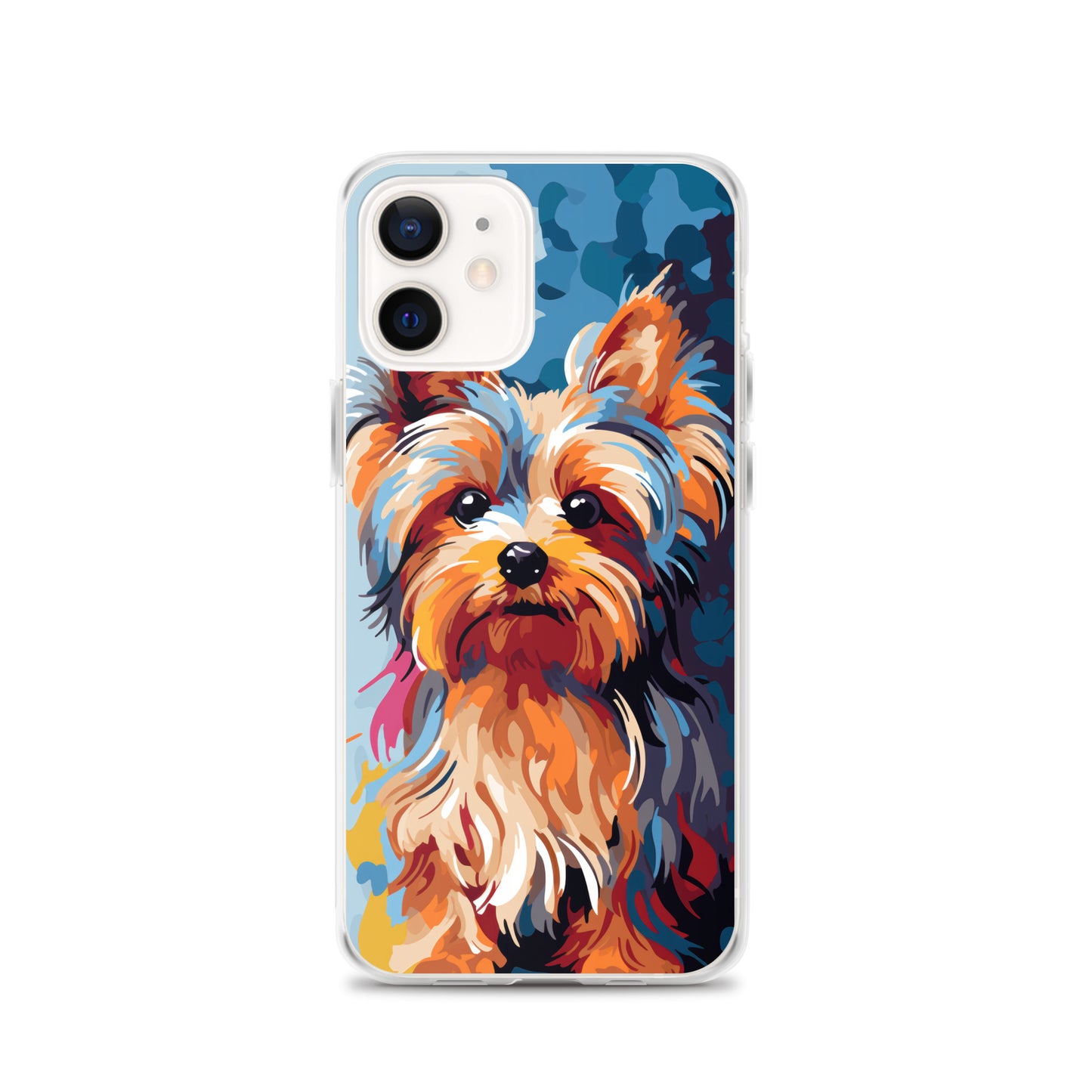 iPhone Case Painted Yorkshire Terrier Blue