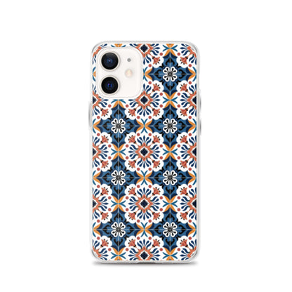 iPhone Case Classic Encaustic Tile Orange & Blue