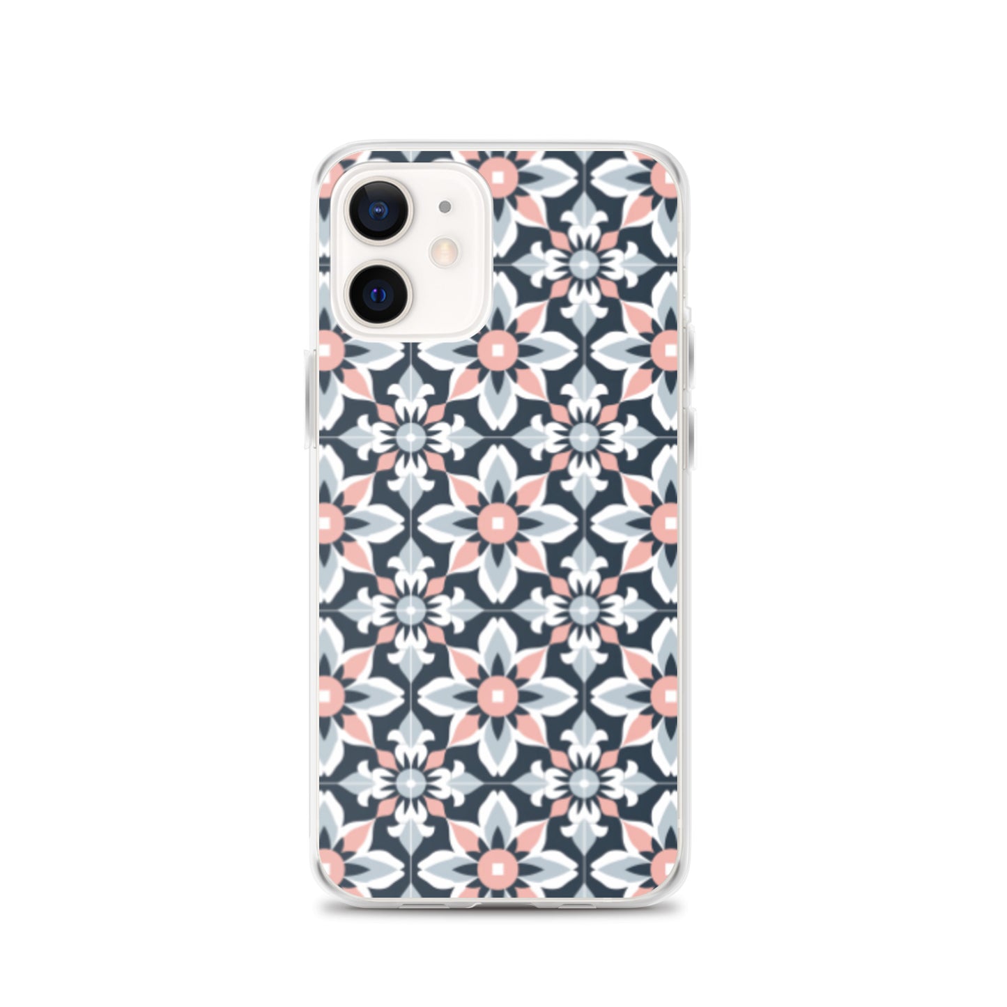 iPhone Case Geometric Flowers Pastel Pink and Blue