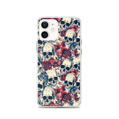 iPhone Case Skulls and Red Roses